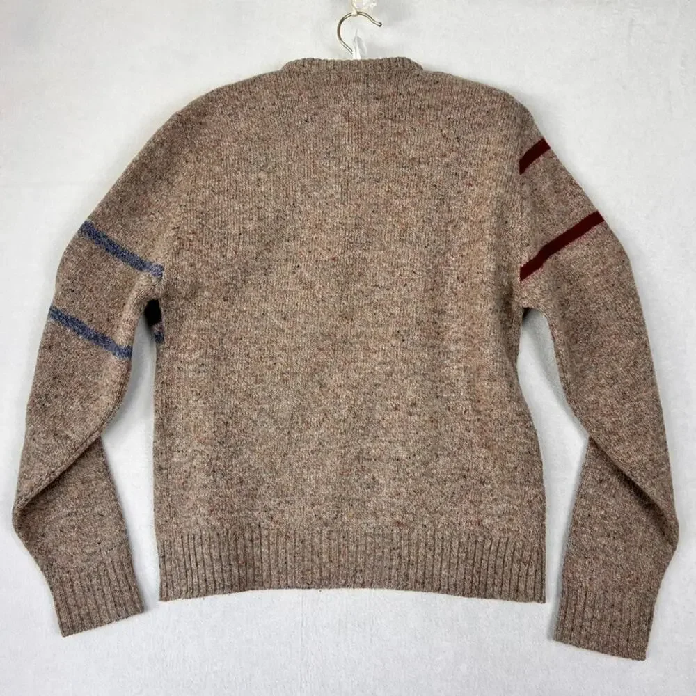 Vintage Robert Bruce Sweater Mens M Wool Red Blue Geometric Pattern Heavyweight - Picture 2 of 13